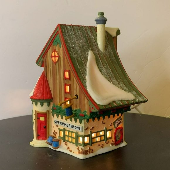 Dept 56 Gift Wrap & Ribbons - North Pole Village Christmas Building - 1996 - Picture 6 of 12